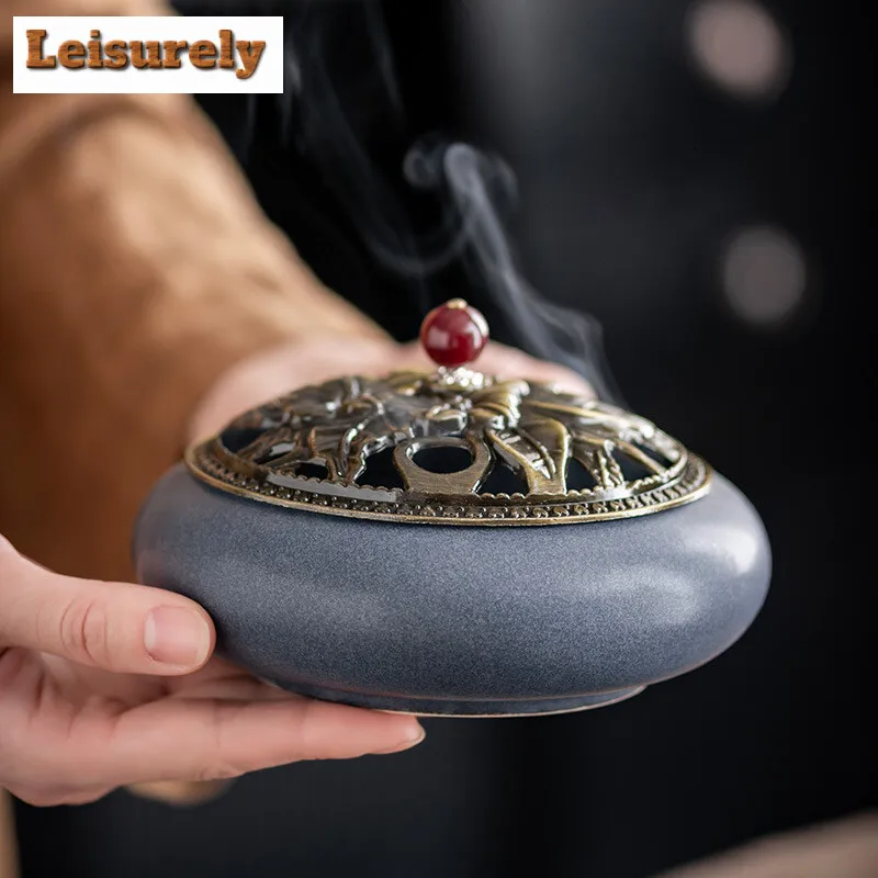 

Zen Rhyme Plum Blossom Plate Incense Burner Creative Ceramic Multi-color Aromatherapy Burner Study Tea Room Incense Holder Seat