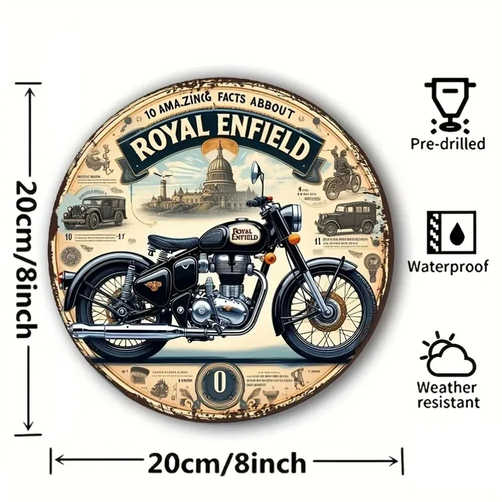 علامة معدنية عتيقة | الرجعية جولة وجدار الفن | ديكور للمرآب والمقهى والبار والحديقة + هدية #2