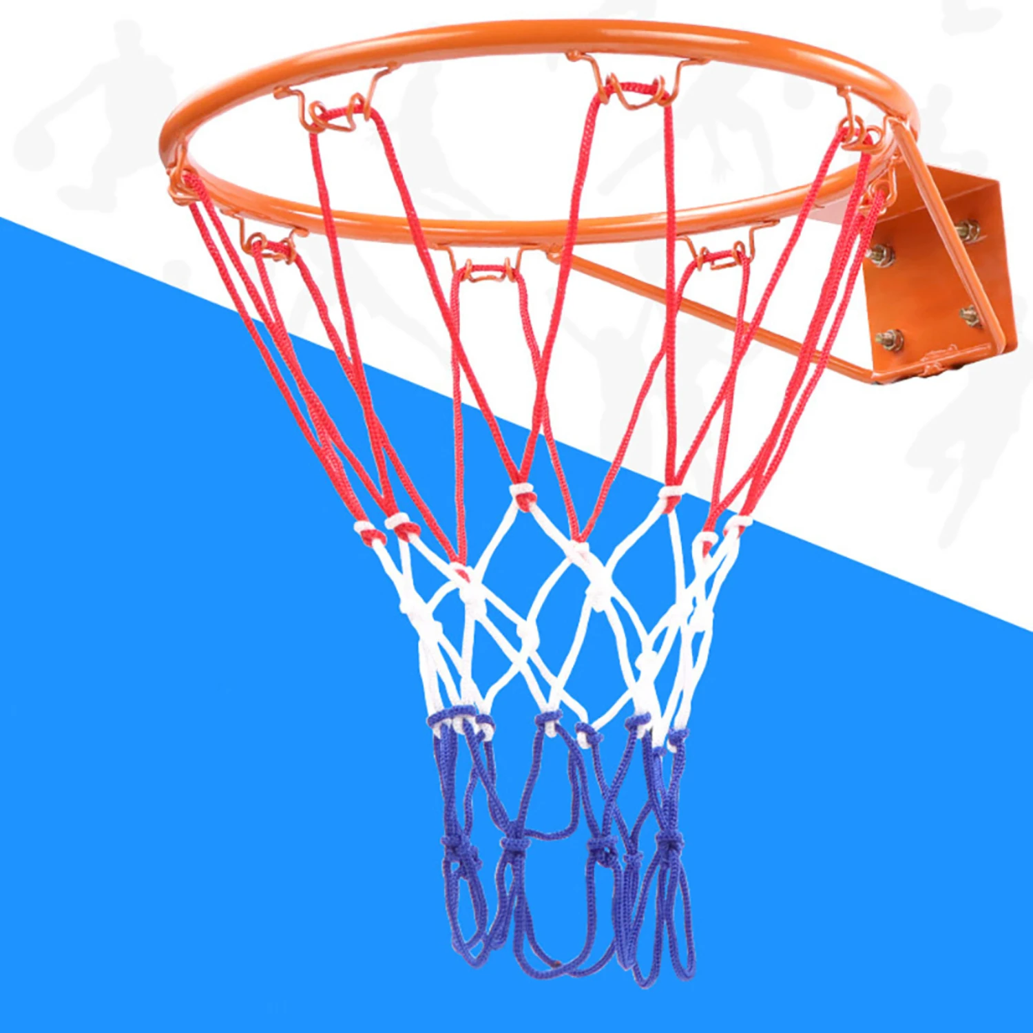 32CM Kids Basketball Hoop Set Wall Door Mounted Basketball Solid Rim Frame with 1 Net 4 Expansion Screw Hanging Basketball Hoop