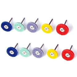 6pcs Mini Brush Abrasive Wheel Nylon Fiber Grinding Sanding Head +1pcs 3mm Shank Buffing Polishing Wheel Tools For Dremel