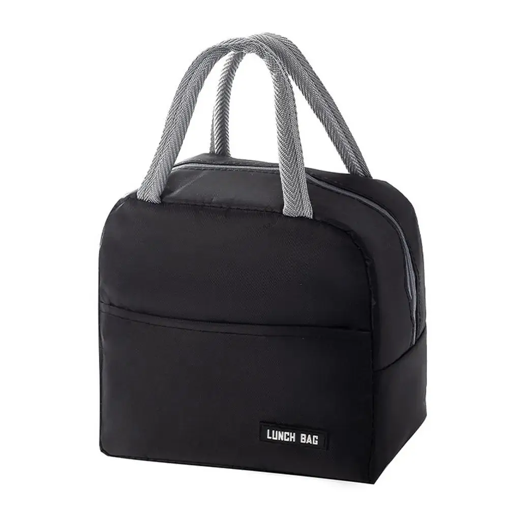Neue tragbare Lunchbox-Tasche, einfarbig, verdickte Thermoisolierungstasche, isolierte Bento-Tasche, Schule, Arbeit, Lunch-Tasche mit Mahlzeitentasche – Detail 6