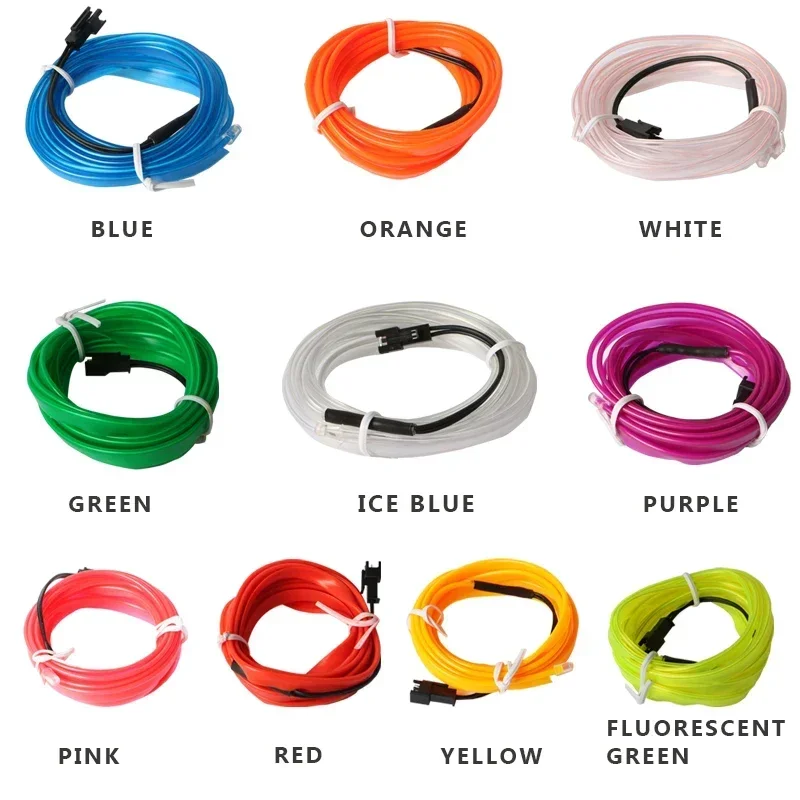 EL الضوء البارد السيارات مصباح لتهيئة الجو LED ضوء الجو الداخلي مضيئة خط الباب التماس ضوء مركز وحدة التحكم ضوء النيون #4