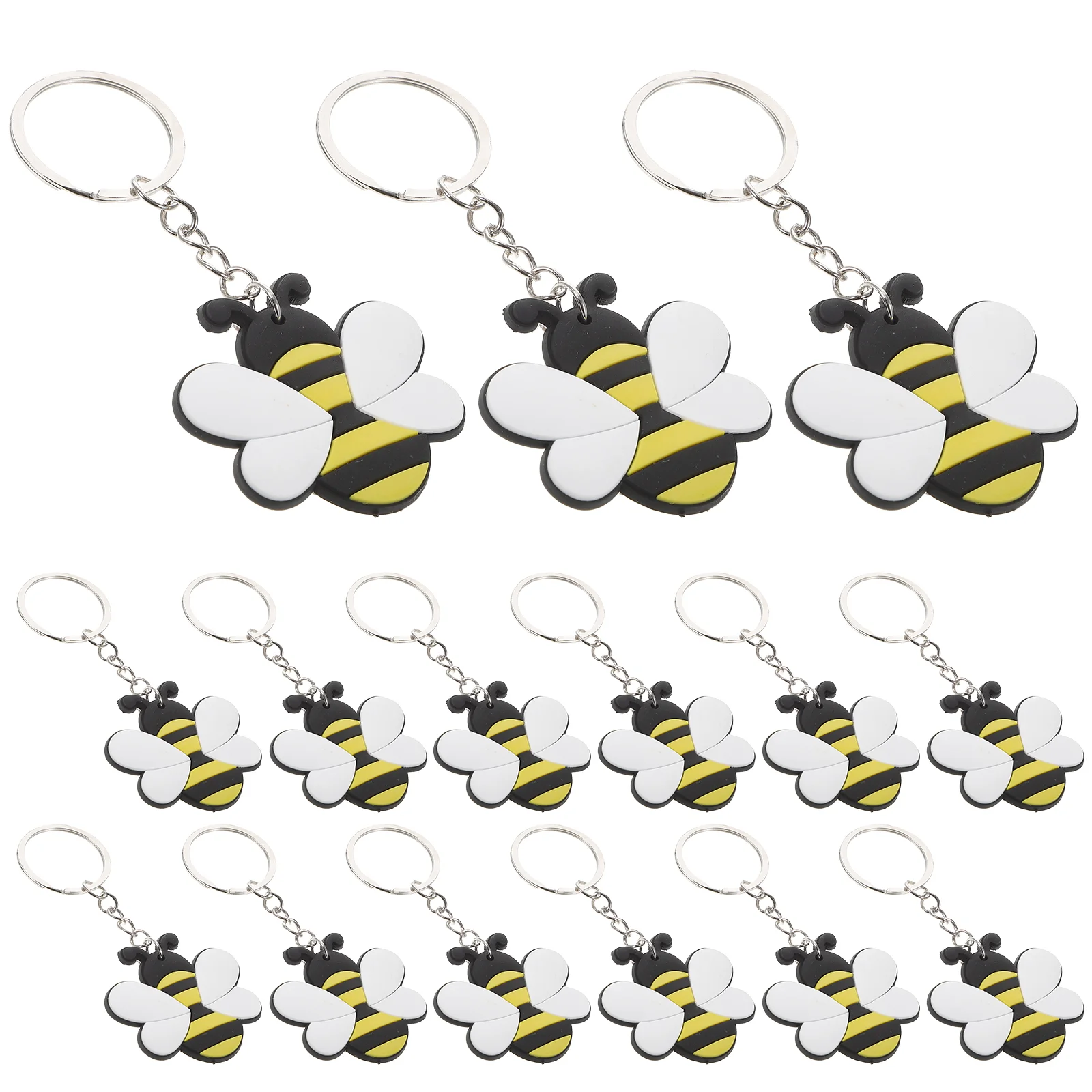 

24 Pcs Bee Charms Keychain Decoration Novelty Keyring Creative Child Cute Wallet Car Toy