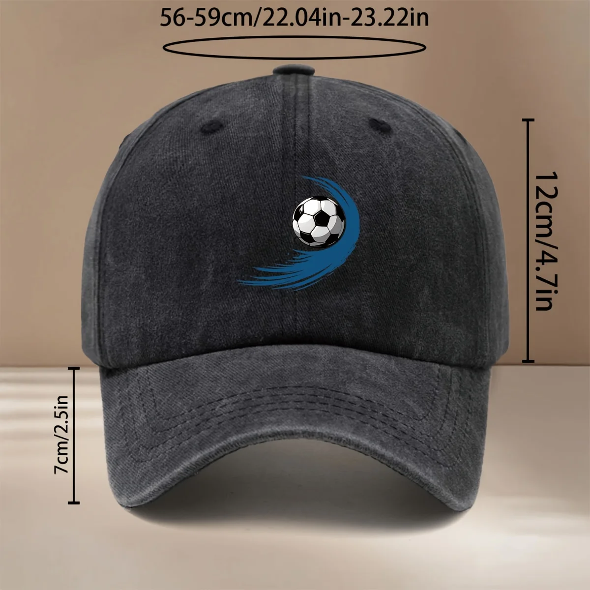 Customization This Is A Baseball Cap With A Football Pattern Featuring Blue Swirling Lines. It's A Unisex, Adjustable-size Casua