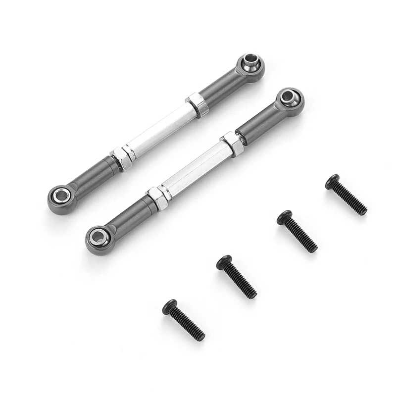 

RCGOFOLLOW 2pcs Aluminum Alloy Steering Linkage Servo Link Pull Rod Set for Traxxas Slash 4X4 1/16 RC Car Upgraded Part