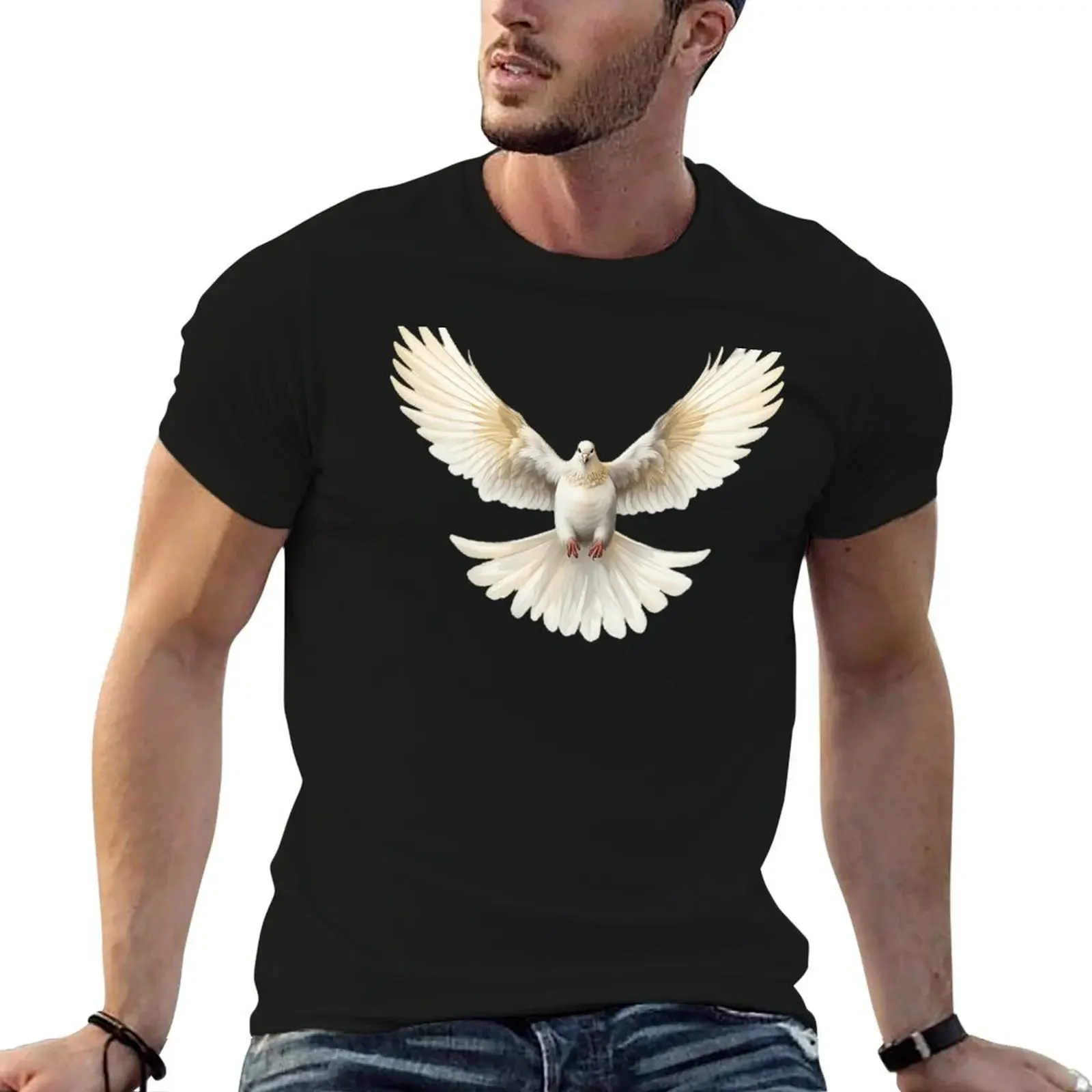 White Dove T-Shirt for a boy anime t shirts for men pack