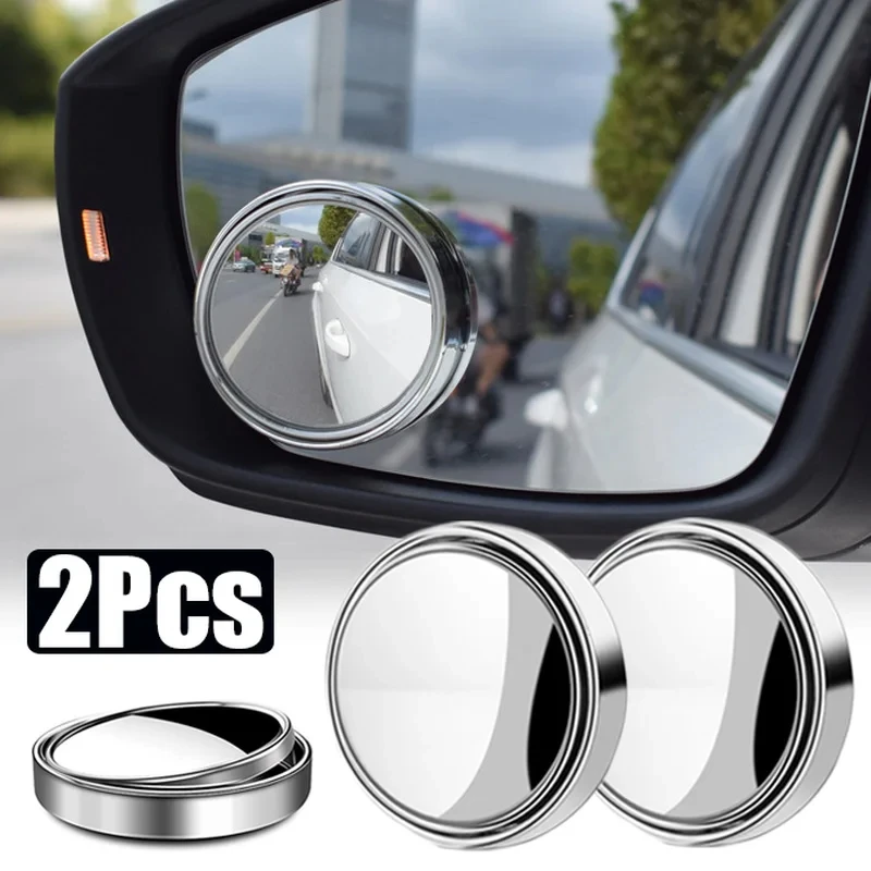 Car Blind Spot Mirrors Sector Frameless Auxiliary RearView Mirror 360 Degree Wide Angle Adjustable for Car Parking Reversing