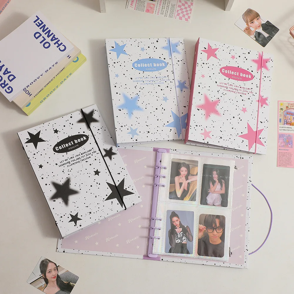 MINKYS Kawaii My Star A5 Kpop Photocard Binder Coletar Titular do cartão do livro Idol foto Photocard Álbum Papelaria