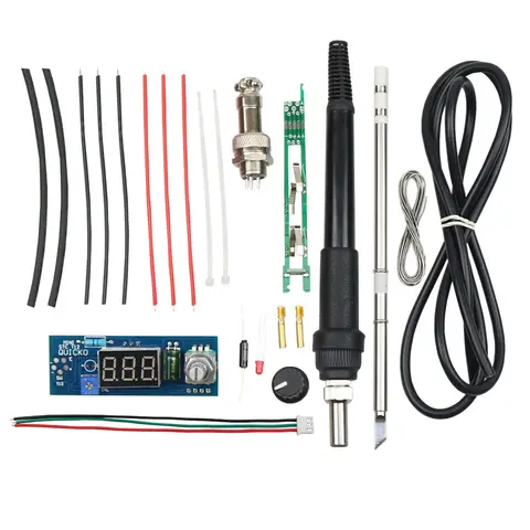 전기 장치 HAKKO T12 핸들 용 디지털 납땜 인두 스테이션 온도 컨트롤러 키트 LED 진동 스위치가있는 DIY 키트