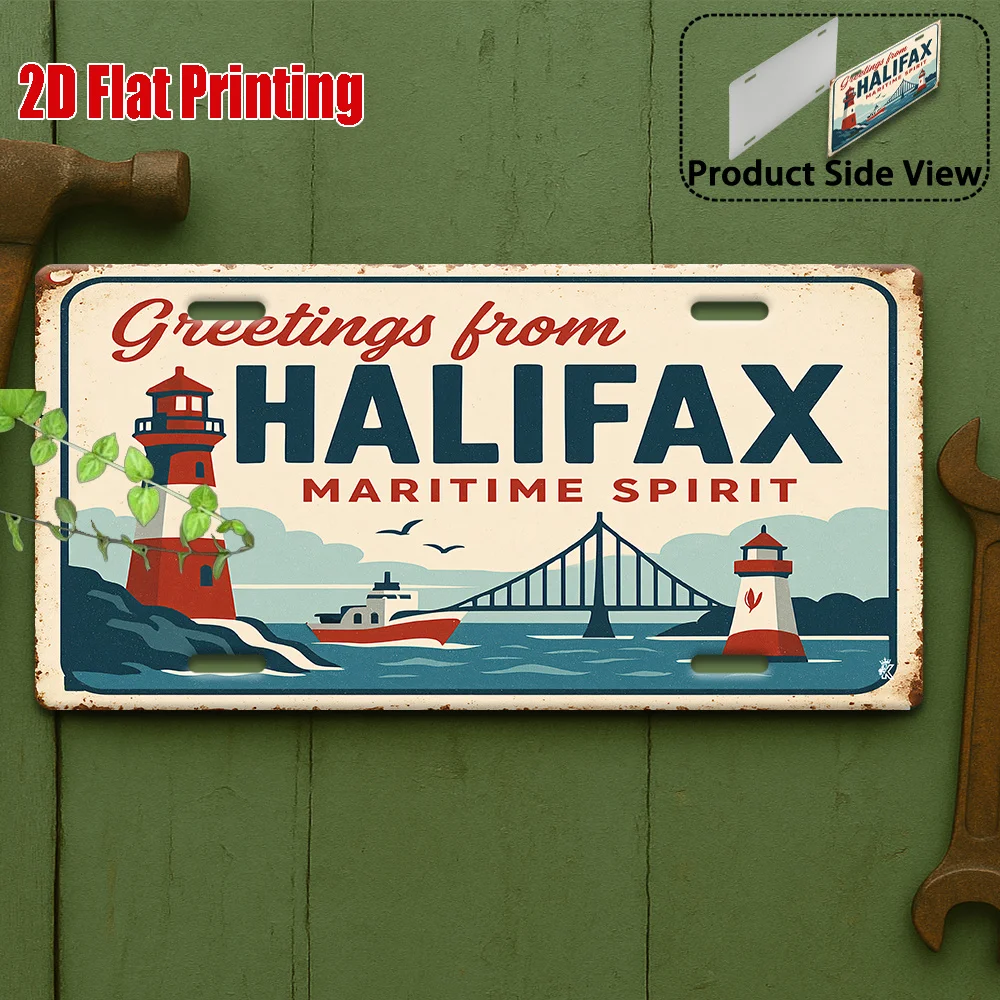 Tin Sign - Vintage Durable Metal Plaque Wall Decor, Halifax Maritime Spirit Home Office Bar Man Cave Wall Art