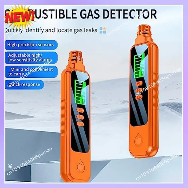 T24C 1 Piece Portable Natural Gas Detector Alarm Sound Methane Hexane With LCD Screen 2 AAA Batteries For Home A