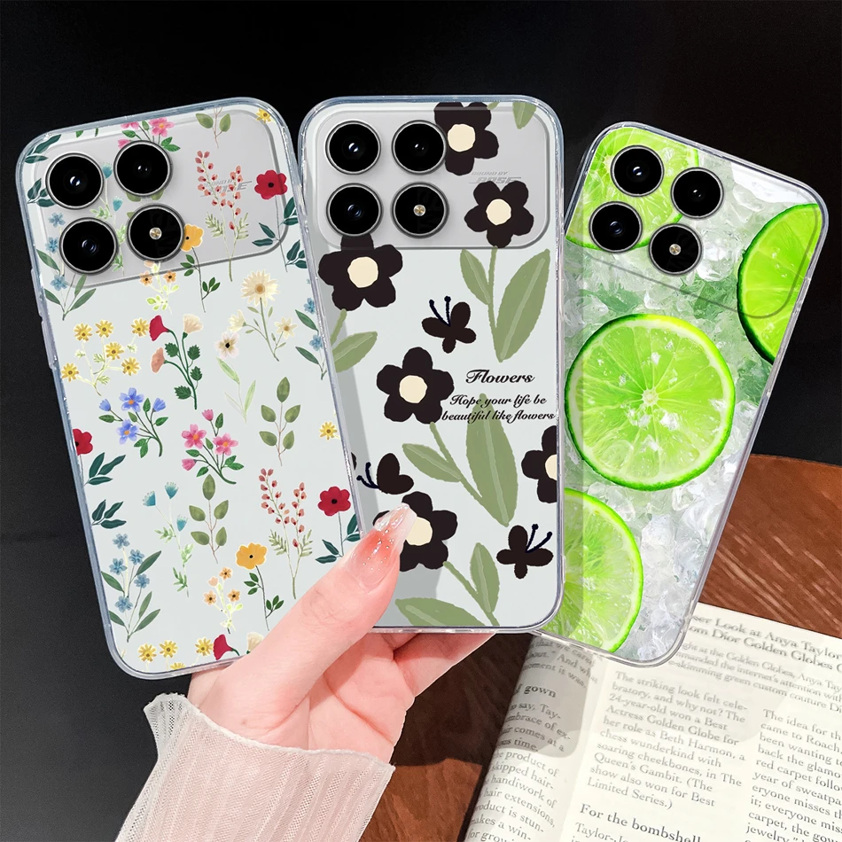 ل Xiaomi Poco F8 Pro جراب هاتف الجمال الزهور لينة سليم بولي TPU غطاء سيليكون شفاف ل Poco F 8 Pro الإسكان خفيفة الوزن