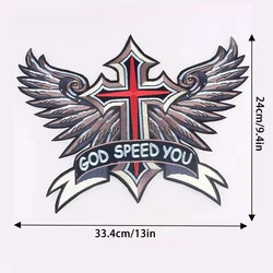 DIY Punk Rock Patch Large Embroidery Biker Patch Motorcycle ROUTE 66 Iron on Patches for Clothes Jeans Vest Jacket Back Patch G