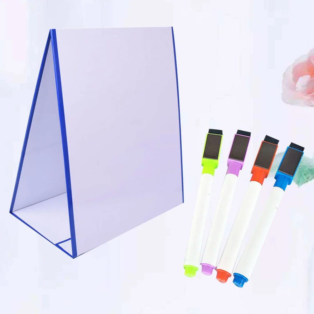 

Double Sided Magnetic Foldable Whiteboard Tabletop Writing Drawing Board 4 Markers Kids Learning Classroom Home