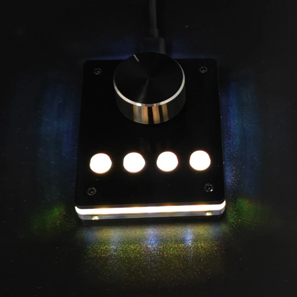 Teclado personalizado con perilla USB programable multimedia (botón blanco pequeño)