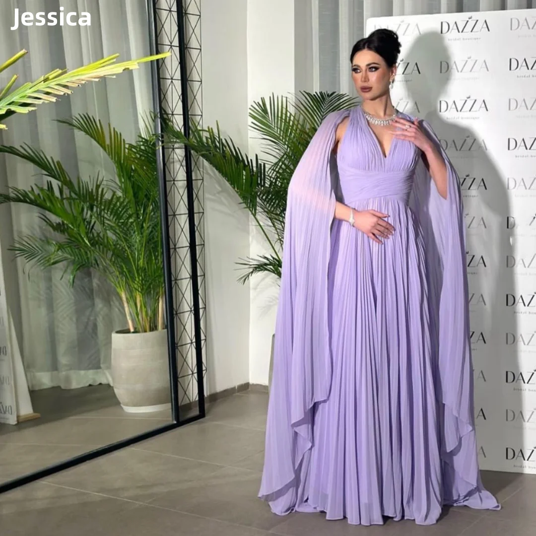 

Jessica Purple Wedding Dress A-shaped Pleats Arab Ladies Prom Dresses Elegant Formal Occasions Vestidos De Fiesta