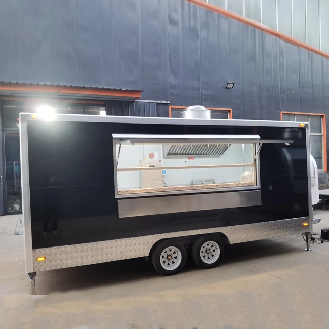 

Stainless Steel Mobile Food Truck Concession Trailer Food Trailer for Ice Cream Coffee Snack Vending Outdoor
