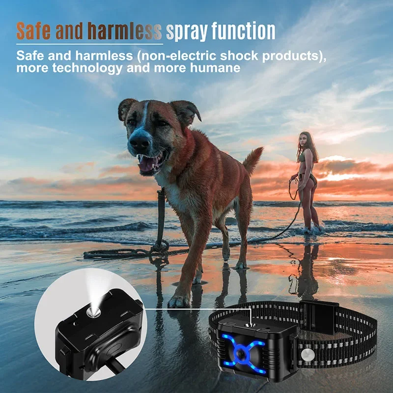 

800M Professional Spray Sound Dog Training Collar Waterproof Short Long Shock Dog Electric Remote Control Collar for Training