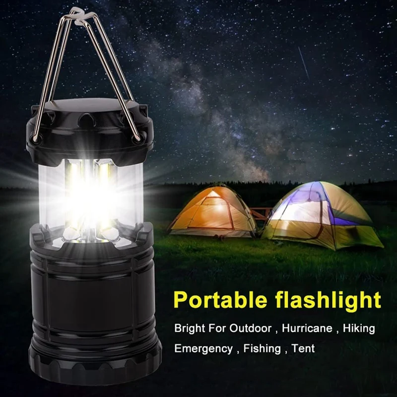 2 Pack Stretched Camping Light With Foldable Hook, Waterproof Lamp, Battery Powered Lamp, Portable Camping Lamp