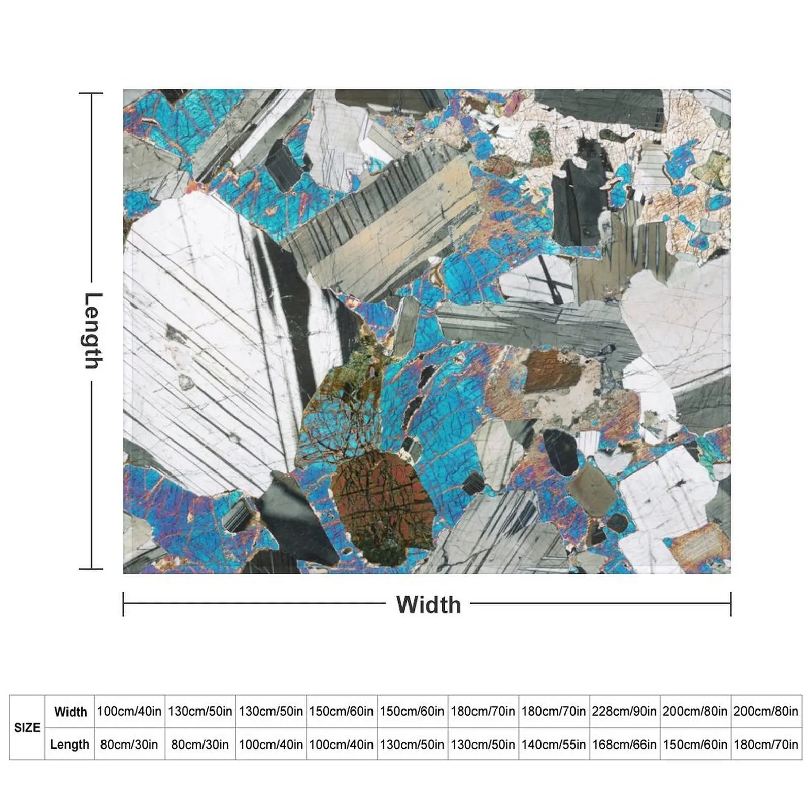 Gabbro from Huntly, Scotland rock thin section microscope photo - Scottish geology gift Throw Blanket Polar Blankets