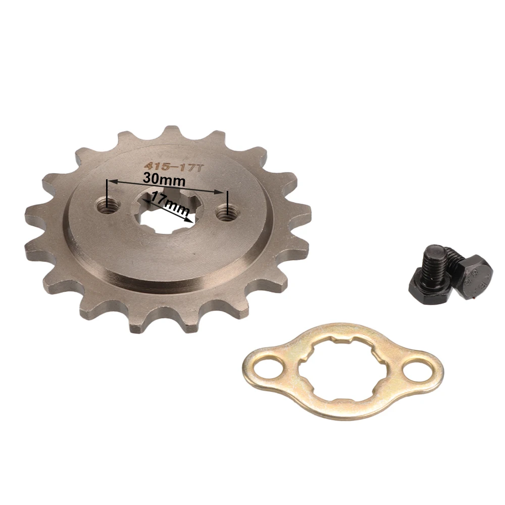 

415 Chain 17mm 14T 15T 16T 17T Teeth Front Engine Sprockets With Retainer Plate Locker For Motorcycle Motorized Bicycle Moped