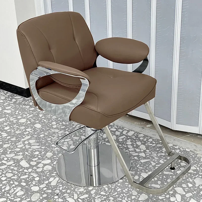 Retro Comfy Barber Chair Dyeing Hair Beauty Trendy Barbershop Beauty Salon Barber Chair High-end Modern Silla Home Furniture