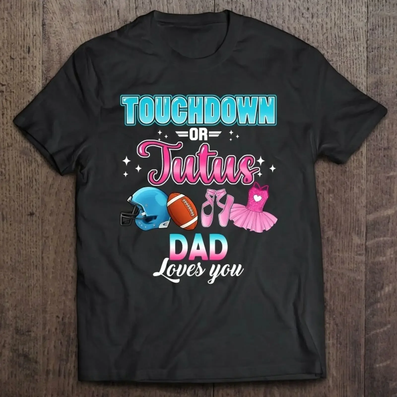 Gender Reveal Touchdowns Or Tutus Dad Matching Baby Party T shirt vintage Washed graphic designer clothes fashion Comfortable