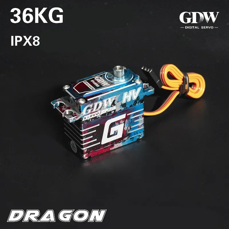 GDW Servo Digital 36kg engranaje de dirección de alta presión impermeable IPX893 para coches RC Robot submarino Control remoto camión sobre orugas