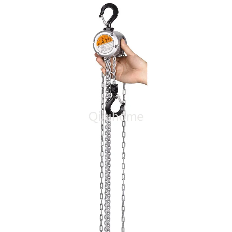 

Mini Chain Hoist Aluminum Alloy Hand Cranked Chain Hoist 0.25/0.5 T Portable Manual Lever Block Lifting