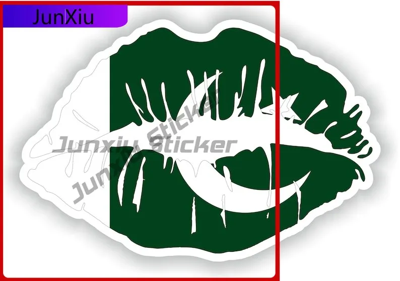 

Pakistan Lips Flag Stickers Car Decoration Reflective Scratch-proof Decals Waterproof Accessories For Bumper Bicycle Laptop Book