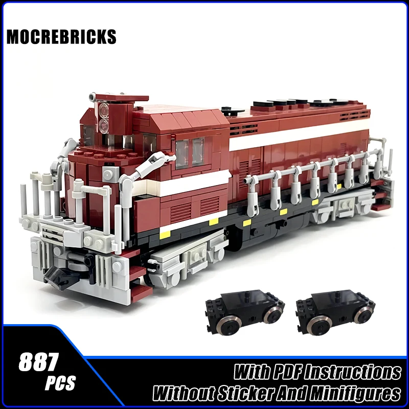 MOC Railway Freight Train Santa Fe CF7 Diesel Electric Locomotive With Power Motor Building Blocks Model Kid's Bricks Toys Gifts