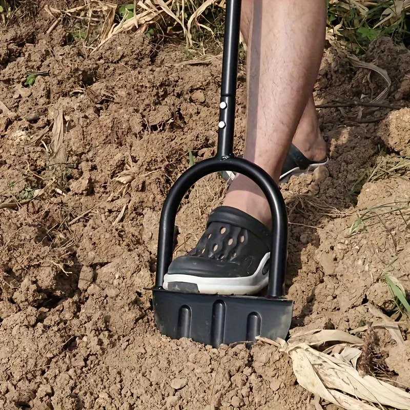 42.2-inch Manual Lawn Edger, Carbon Steel Serrated Grass Pathway Trimmer, Long Semi-Circular Hand Edging Shovel For Easy Use