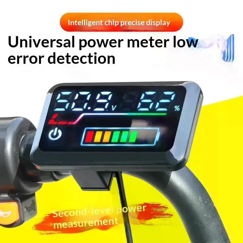 Precision Voltage Meter Digital Battery Level Indicator 48V-72V Power Display For Electric Scooter Motorcycle E-Bike Car 1PC