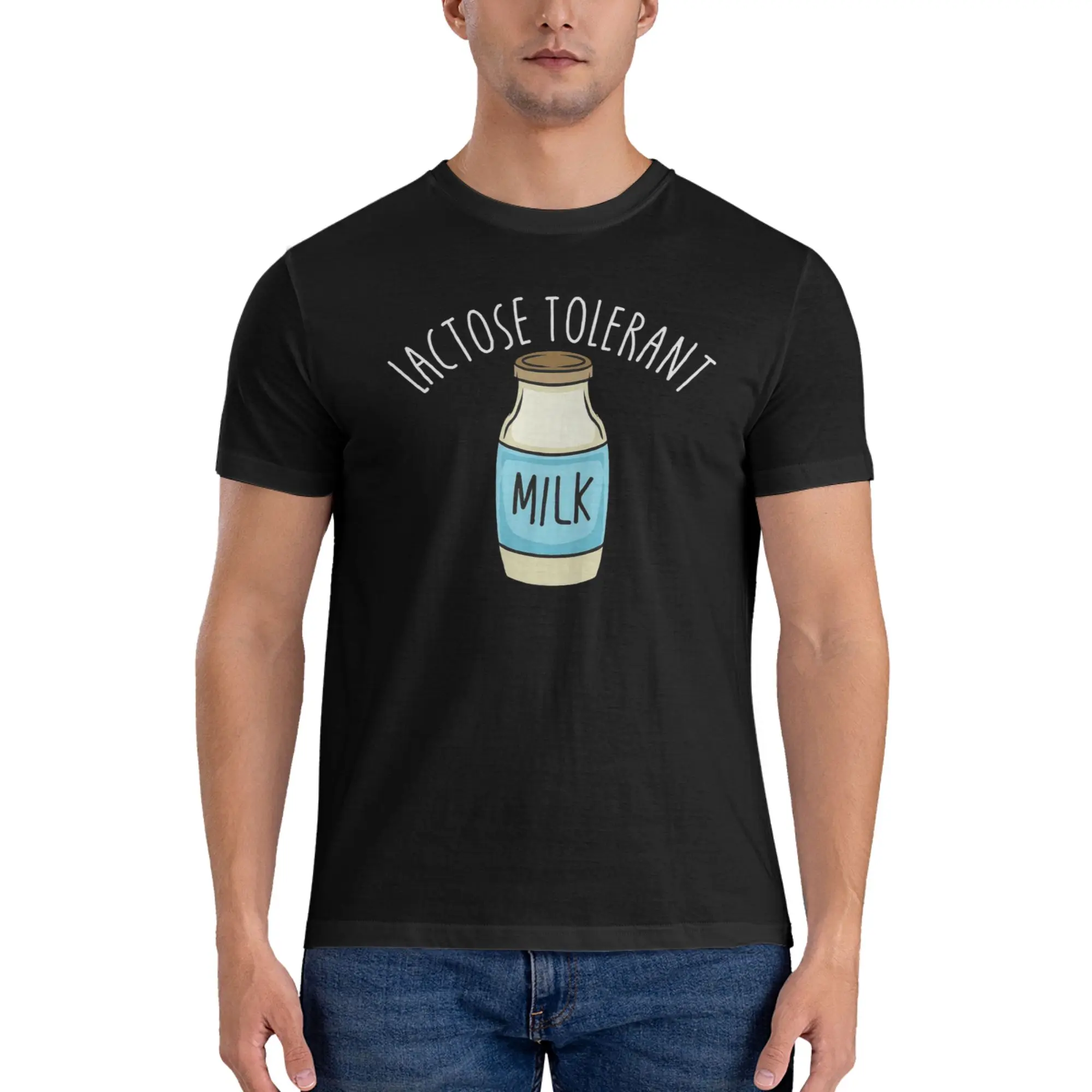Lactose Tolerant T-Shirt for Men Cotton T Shirts Men's Short Sleeve Round Neck Summer Clothes Tops S-6XL