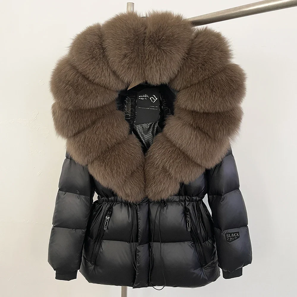 OFTBUY Pelz Jacke Frauen Mit Kapuze Weiße Gans Ente Jacke Warme Herbst Winter Kleidung Natürliche Große Fuchs Pelzmantel Puffer Jacke Weibliche