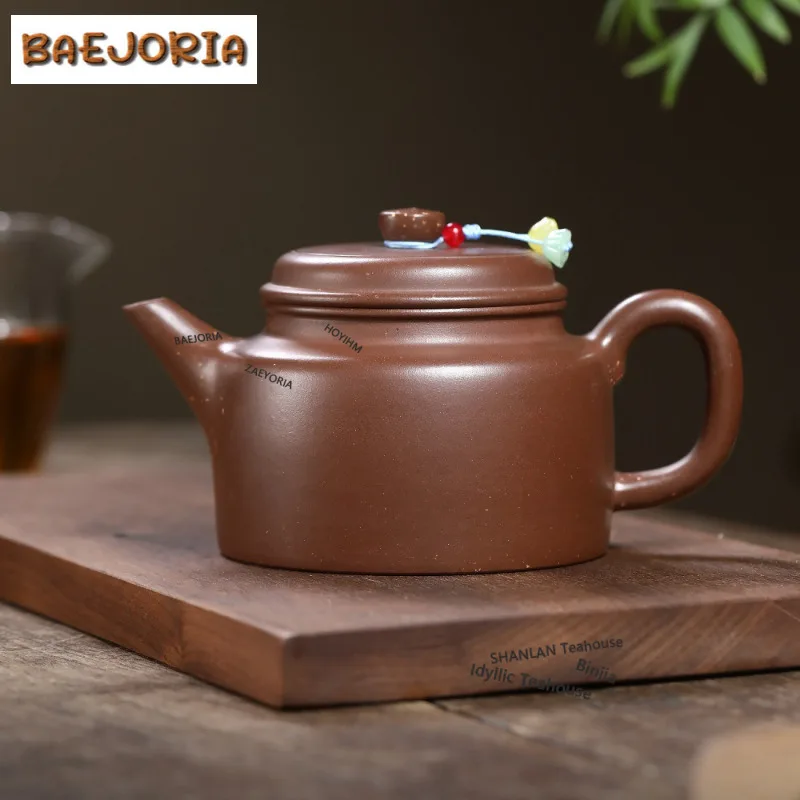 450ml Exquisite Yixing Purple Clay Teapots Handmade De Zhong Pot Raw Ore Purple Jade Gold Sand Mud Kettle Zisha Tea Set For Tea
