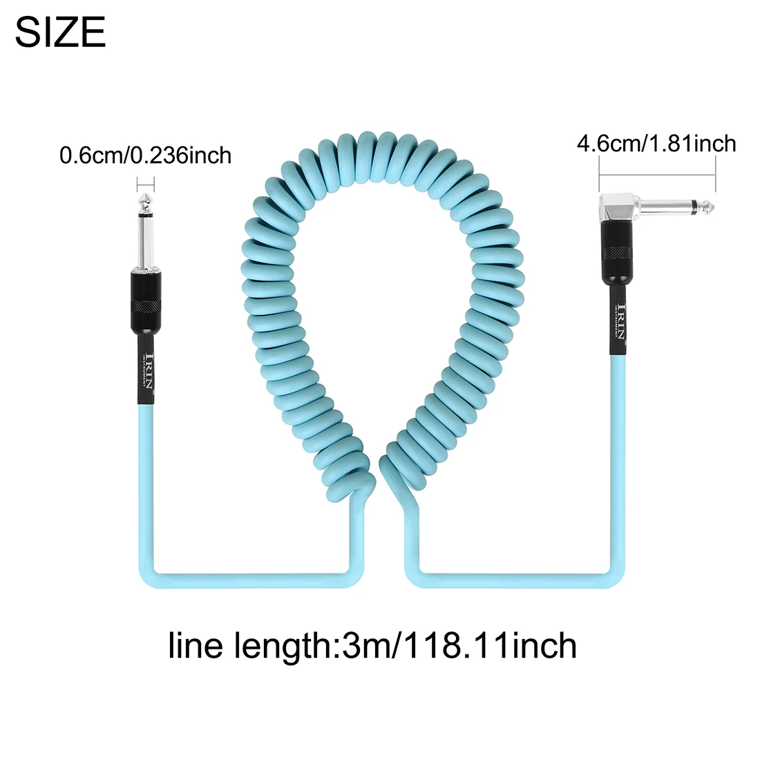 3M Guitar Cable Coiled Instrument Cable Noise Reduction Spring Cable Straight to Right Angle for Electric Guitar Bass Amplifier