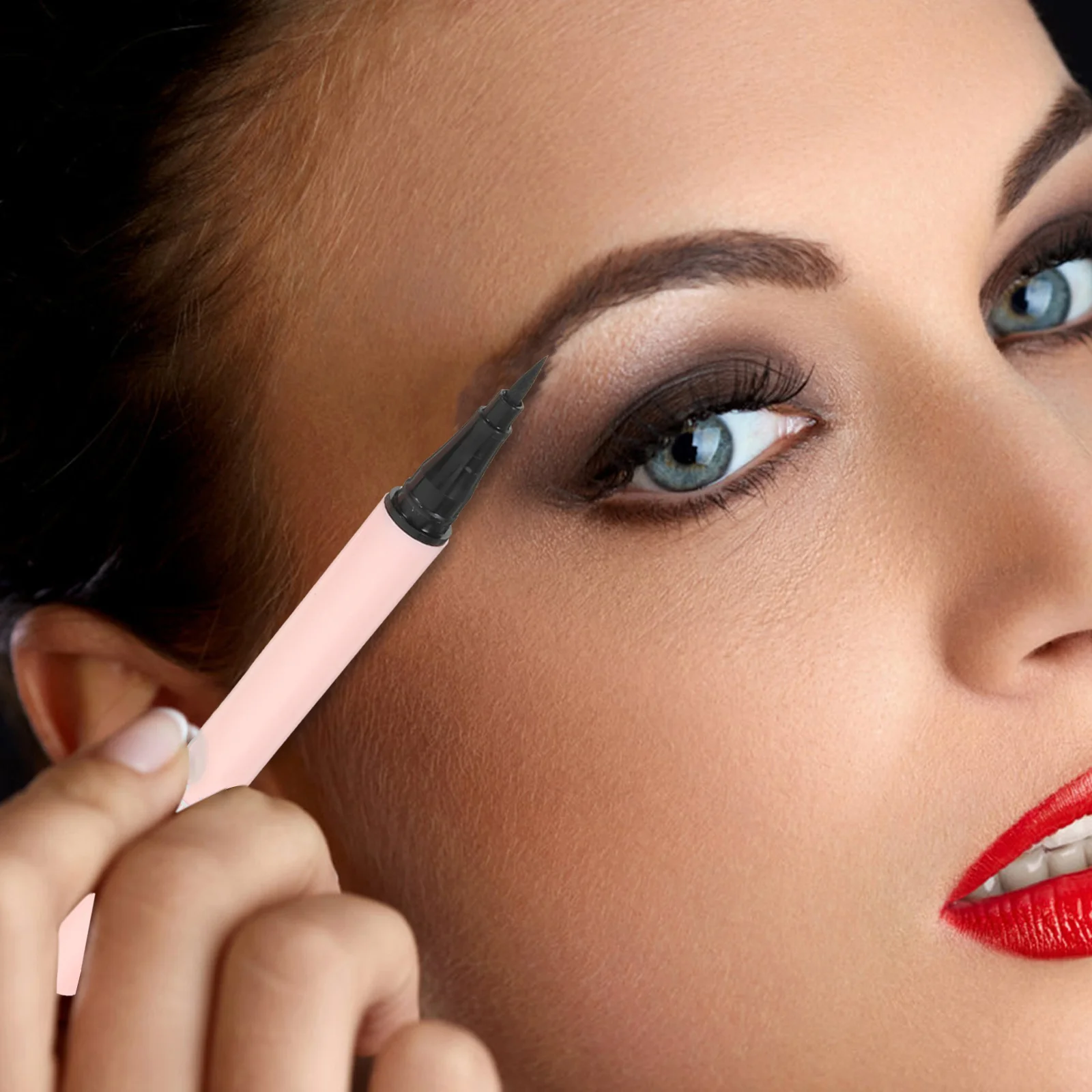 Eyeliner Pen Waterproof Makeup Tool For Women Cat Printing Design Long Handle Eyeliner Pencil Makeup