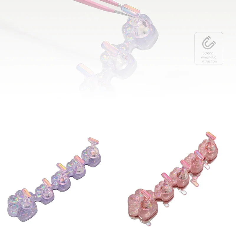 Magnetic Cat Claw Nail Stand For Press On Nails Aurora Resin Showing Shelves Nail Display Holder Manicure Organizer Tools