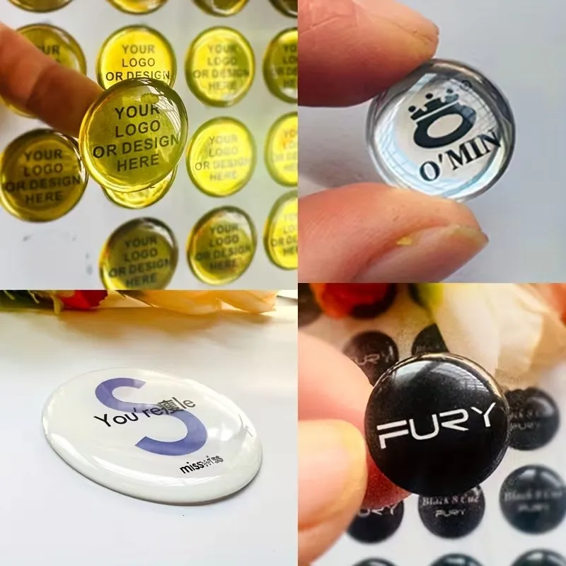 20/100 szt. personalizowanych naklejek z żywicy epoksydowej, naklejki z logo 3D, ręcznie robione naklejki do pakowania prezentów — zdjęcie produktu 4