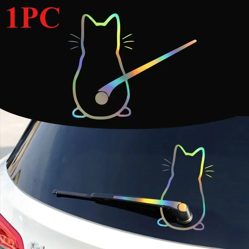 

Funny Cat Car Sticker For Rear Window Decor Auto Decoration Kitty Decal Car Body Glass Styling Stickers