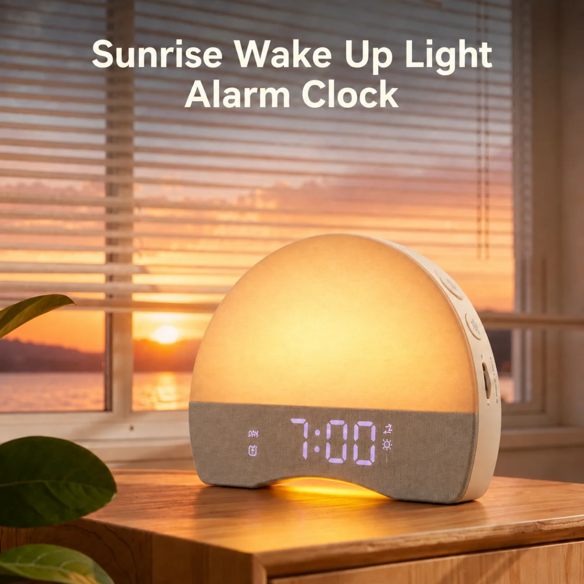 Sunrise Alarm Clock,White Noise Sound Machine Wake Up Light 30 Soothing Sounds 16 Color Dimmable Ambient Light for Bedroom Decor