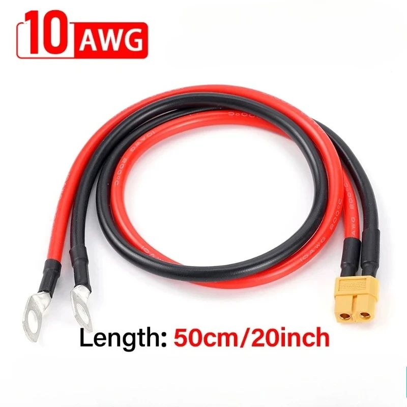 XT60 Buchse/Stecker auf M8 O Ring Öse Terminal Stecker Stecker Kabel 10AWG Ladegerät Seite Stromkabel für RC Lipo Batterie FPV Racing
