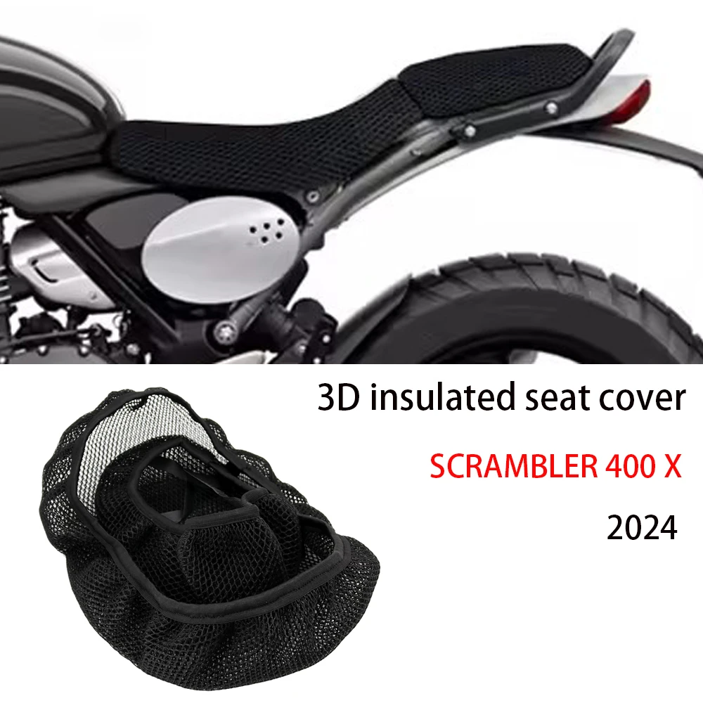 

Для SCRAMBLER 400X 2024-3D сотовая сетка с воздушным потоком, защитные подушки SCRAMBLER 400X, чехлы на сиденья мотоцикла, нейлоновые нескользящие комплекты