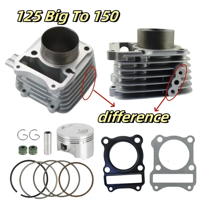 Zestaw cylindrów motocyklowych 62mm otwór 125CC do 150CC dla SUZUKI GS125 GN125 EN125 DR125 GZ125 TU125 KLX125 GS150 GN150 części silnika
