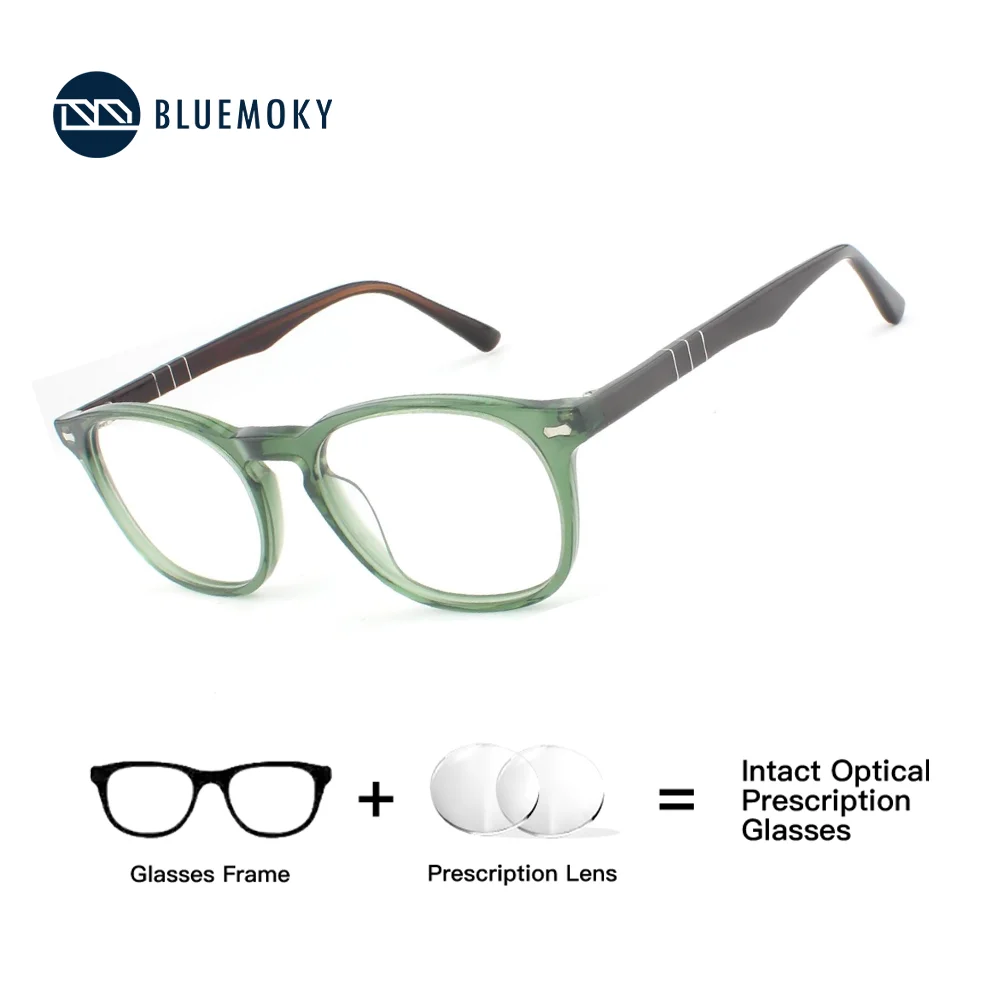 

BLUEMOKY Handmade Acetate Glasses for Women Square Progressive Prescription Eyewear with Photochromic Lenses