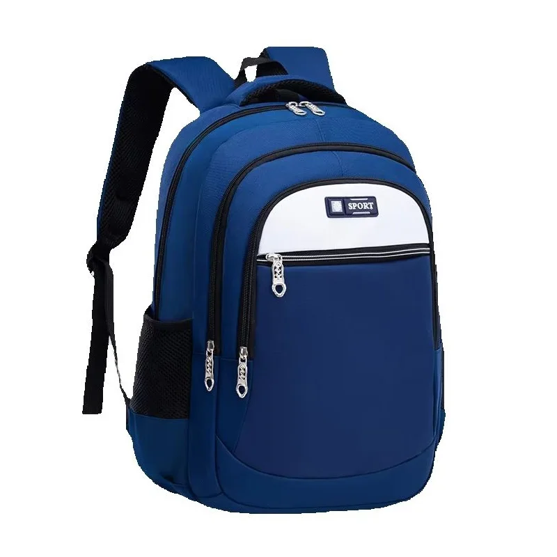 Teen Boys Navy Backpack with Letter And Geometric Pattern Children's School Bag Suitable for Teens School And Travel Gear