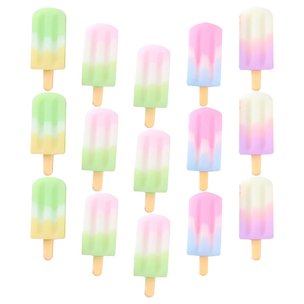 15 pezzi di simulazione gelato colorato realistico ciondoli in miniatura accessori decorazione telefono finta casa