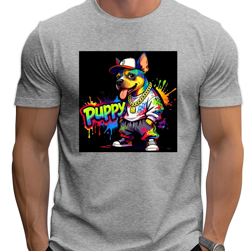 تي شيرت فضفاض كبير الحجم على طراز الرسوم المتحركة الممتعة على طراز الشارع مطبوع عليه رسومات رائعة هيب هوب 100% قطن علوي #3