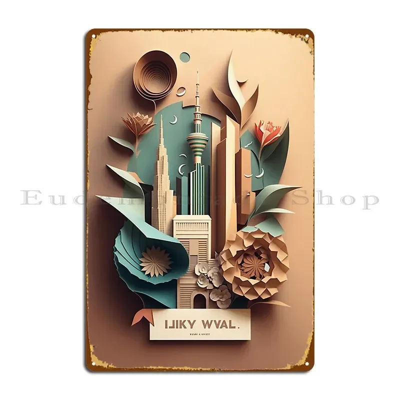 عروض مدينة الكويت جولة من السماء وما بعد ذلك حفلة لوحة معدنية مخصصة لإنشاء ملصق لافتة من القصدير على شكل كهف حديدي